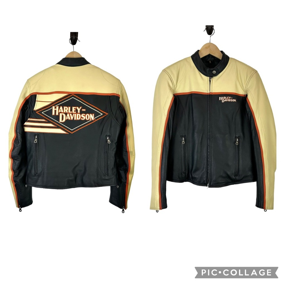 Harley Davidson Leather Biker Riding Racer Jacket in size Small